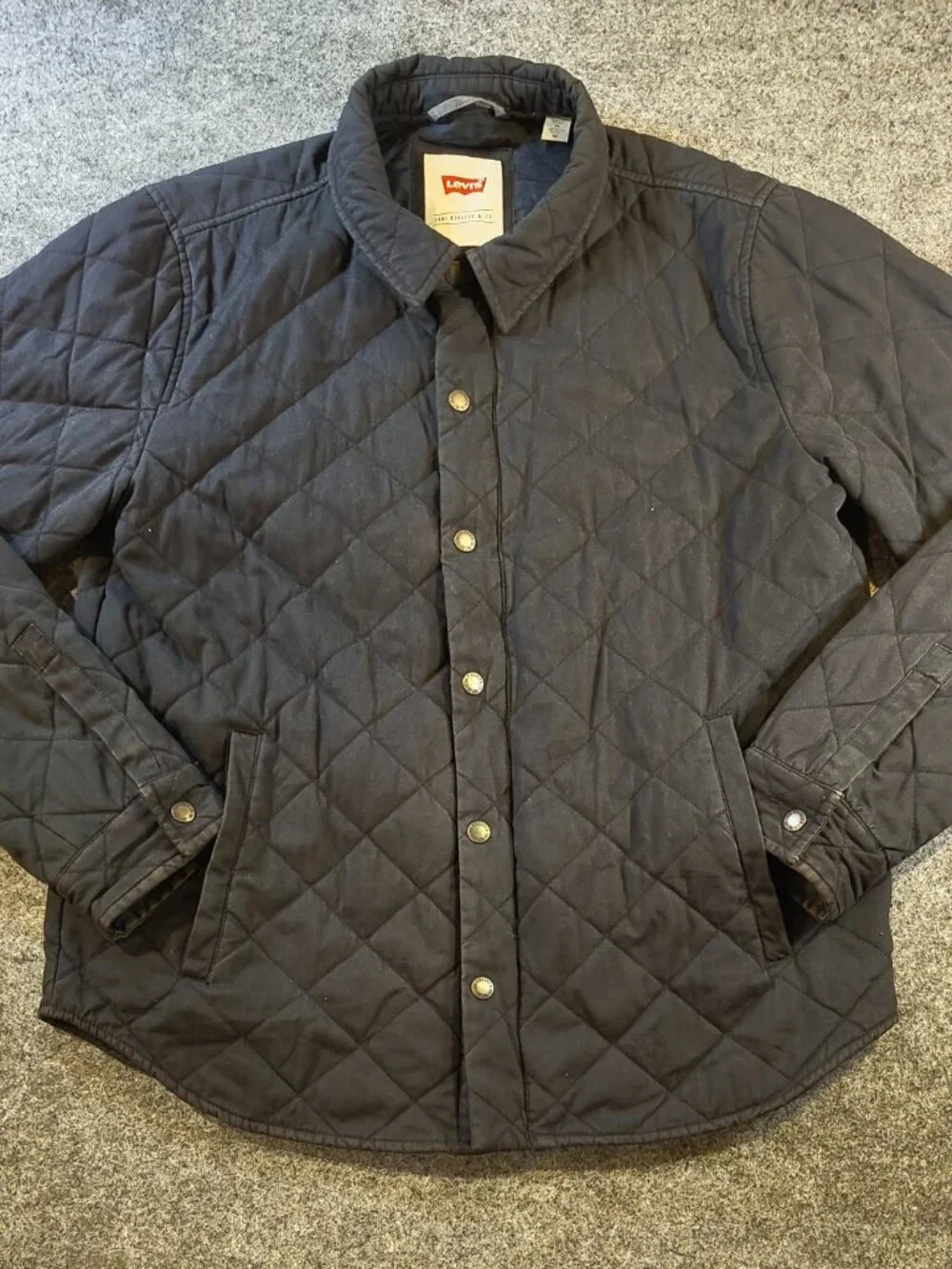 Levi’s Quilted Snap Jacket | Men’s Medium | Navy Cotton Shell